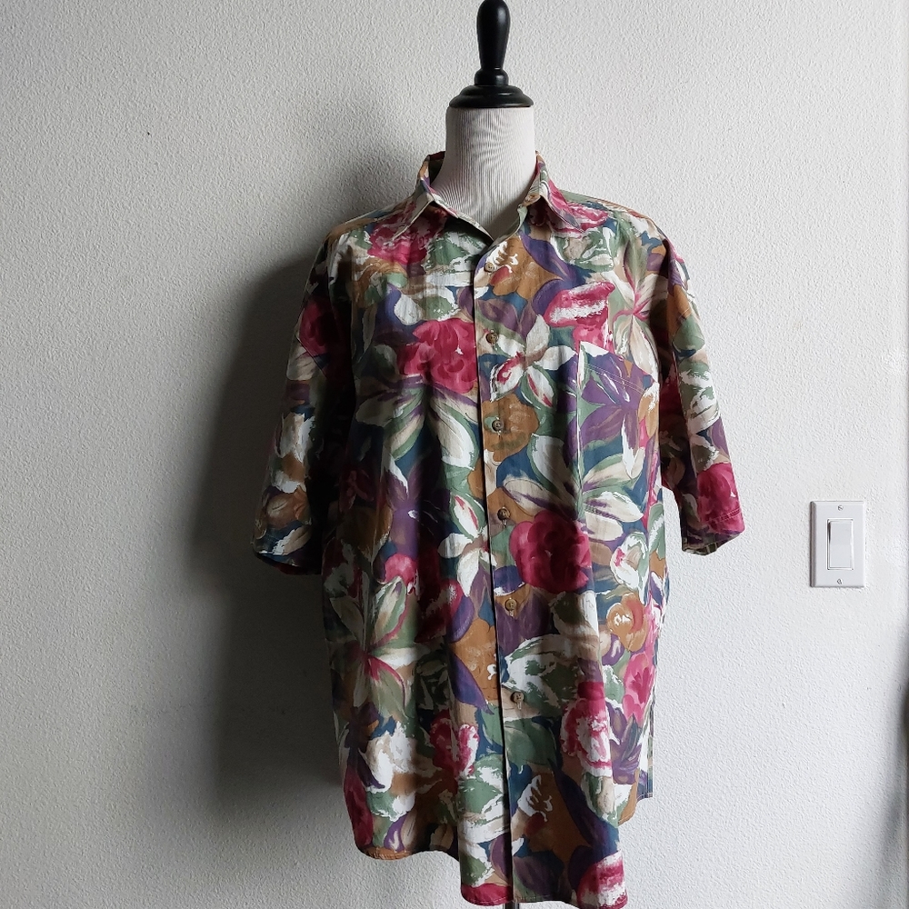 Vintage Structure Tropical Floral Shirt